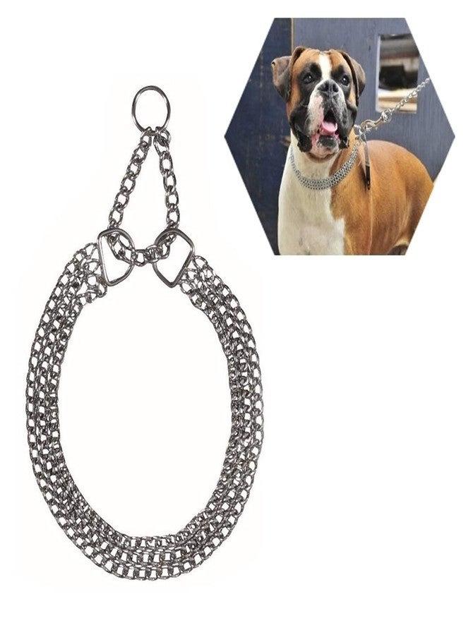 Pups&Pets طوق خنق معدني ثلاثي الطبقات للكلاب من Pups&Pets - طوق بطول 24 بوصة (ثلاث طبقات)، للكلاب، ثقيل الوزن - للسلالات الكبيرة فقط - Image 1